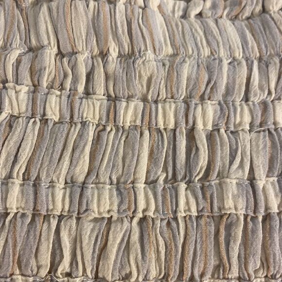 Madewell Smocked Pull On Mini Skirt Stripe Cool Fog XL - Picture 4 of 7